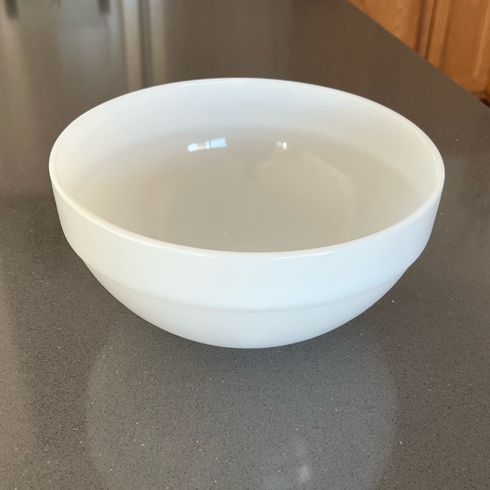 Vintage Anchor Hocking Fire King Ware #8 White Bowl Made in USA